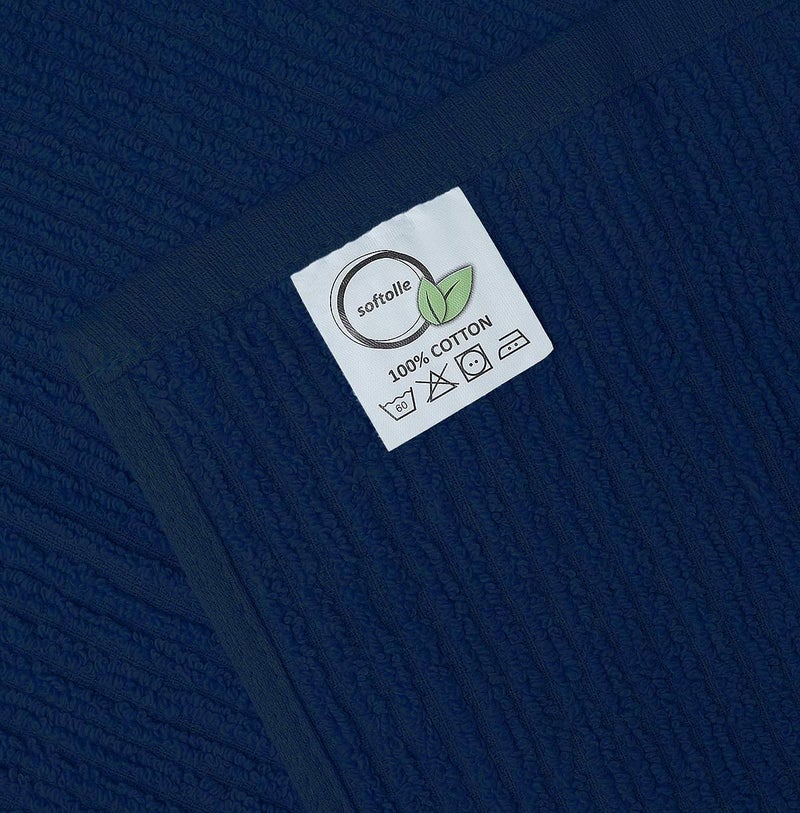 Softolle Bar Mop Towels, Pack of 12-16x19 Inches - 100% Cotton Super Absorbent Towels, Multi-Purpose for Home and Bar Cleaning (Navy Blue) - Image 4